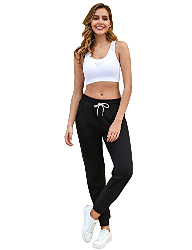 Aibrou Pantalones Chándal Raya Mujer Algodón Largos Pantalon para Deportivo Yoga Fitness Jogger Casual
