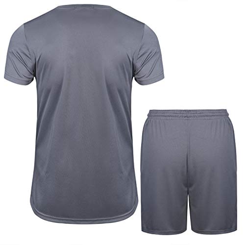 Aibrou Ropa Deportiva Chándales para Hombre Camisa Mangas Cortas Pantalon Chandales Hombre Cortos Conjunto Chandal Hombre Verano Gym Correr Trotar Caminar