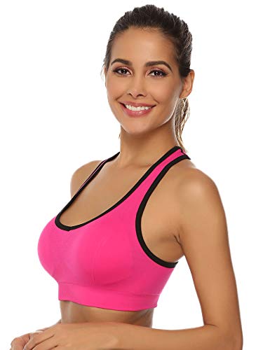 Aibrou Sujetador Deportivo Mujer Push Up (1/2/3pack) con Almohadillas Extraíbles,Bra Deporte sin Costuras para Yoga/Fitness/Run/Ejercicio/USA de Diaria