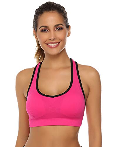 Aibrou Sujetador Deportivo Mujer Push Up (1/2/3pack) con Almohadillas Extraíbles,Bra Deporte sin Costuras para Yoga/Fitness/Run/Ejercicio/USA de Diaria