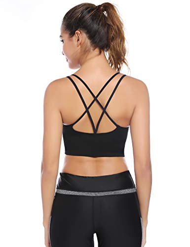 Aibrou Sujetador Deportivo Mujer Push Up (1/2/3pack) con Almohadillas Extraíbles,Bra Deporte sin Costuras para Yoga/Fitness/Run/Ejercicio/USA de Diaria