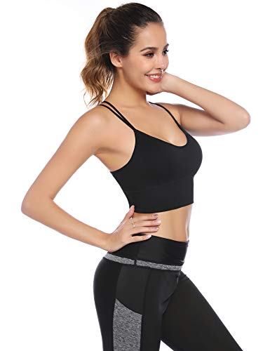 Aibrou Sujetador Deportivo Mujer Push Up (1/2/3pack) con Almohadillas Extraíbles,Bra Deporte sin Costuras para Yoga/Fitness/Run/Ejercicio/USA de Diaria