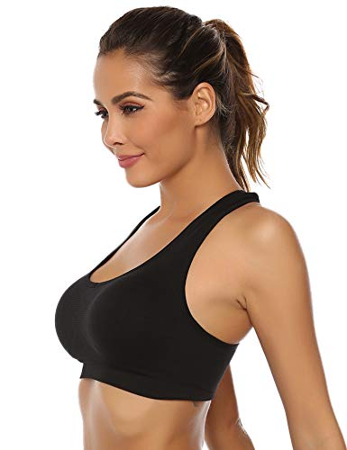 Aibrou Sujetador Deportivo Mujer Push Up (1/2/3pack) con Almohadillas Extraíbles,Bra Deporte sin Costuras para Yoga/Fitness/Run/Ejercicio/USA de Diaria