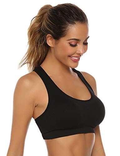 Aibrou Sujetador Deportivo Mujer Push Up (1/2/3pack) con Almohadillas Extraíbles,Bra Deporte sin Costuras para Yoga/Fitness/Run/Ejercicio/USA de Diaria