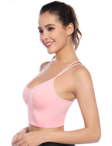 Aibrou Sujetador Deportivo Mujer Push Up (1/2/3pack) con Almohadillas Extraíbles,Bra Deporte sin Costuras para Yoga/Fitness/Run/Ejercicio/USA de Diaria