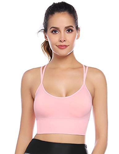 Aibrou Sujetador Deportivo Mujer Push Up (1/2/3pack) con Almohadillas Extraíbles,Bra Deporte sin Costuras para Yoga/Fitness/Run/Ejercicio/USA de Diaria