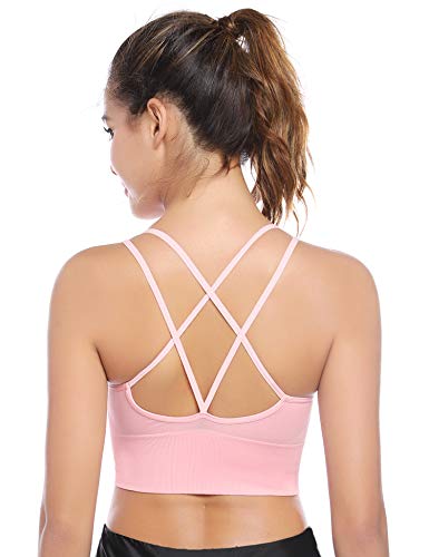 Aibrou Sujetador Deportivo Mujer Push Up (1/2/3pack) con Almohadillas Extraíbles,Bra Deporte sin Costuras para Yoga/Fitness/Run/Ejercicio/USA de Diaria