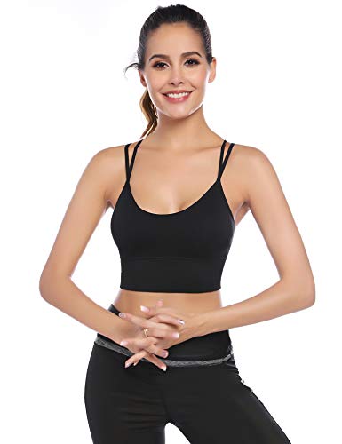 Aibrou Sujetador Deportivo Mujer Push Up (1/2/3pack) con Almohadillas Extraíbles,Bra Deporte sin Costuras para Yoga/Fitness/Run/Ejercicio/USA de Diaria