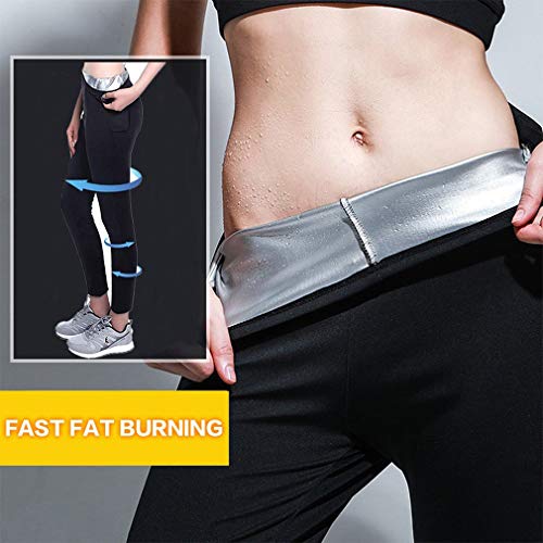 AidShunn Trajes de Sauna Pantalones para Adelgazar Pantalones para Adelgazar para Mujer Calentamiento Termal Neopreno Sudor Leggings para Entrenamiento Deportes Fitness-XL