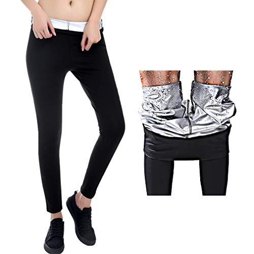 AidShunn Trajes de Sauna Pantalones para Adelgazar Pantalones para Adelgazar para Mujer Calentamiento Termal Neopreno Sudor Leggings para Entrenamiento Deportes Fitness-XL