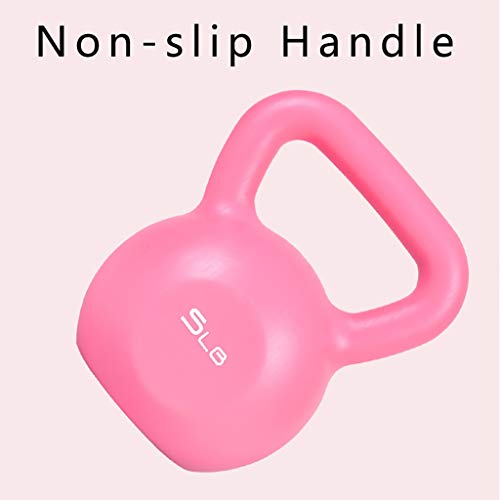 Ailj Kettlebell para Mujeres 15lbs/5lbs/10lbs Rosa Inicio Fitness Pesas Rusas para Equipos De Entrenamiento De Fuerza Y Levantamiento De Pesas (Color : Pink, Size : 10LBS)