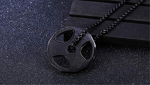 AILUOR Hombres Mujeres Colgante con Mancuernas Collar de Acero Inoxidable Parejas Barbell Colgante Fitness Gym Sports Mancuernas Levantadores de Pesas Barbell Chain Jewelry (Negro-R)