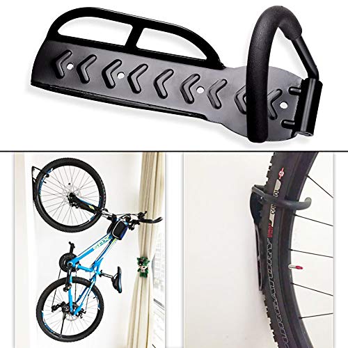 aiMaKE Gancho para Colgar Bicicleta en la Pared Paquete - Soporta hasta 30 kg cada uno - Negro (4 Unidades)