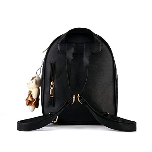 AINUOEY Mujer Bolsos Mochila Vestir Antirobo Pequeña Casual Bandolera Cuero Hombro Piel de PU Fekete