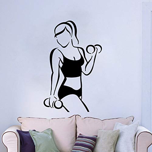 AIPIOR Sport Dumbbells Gym Decor Sticker PVC Pegatinas de Pared Sala de Estar El Dormitorio 39x61cm