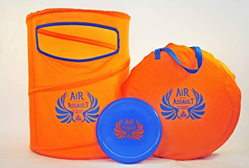 Air Assault – Juego de discos voladores – Juego de Dunking Frisbee al aire libre – perfecto para portones traseros, fiestas familiares, barbacoas, la playa, parques y mucho más.