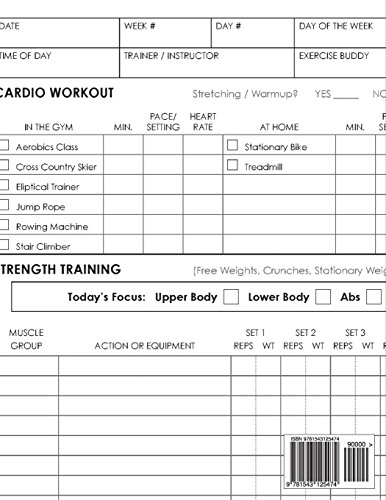 Air Bike Exercise Activity Log Journal