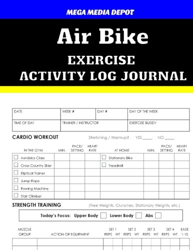 Air Bike Exercise Activity Log Journal