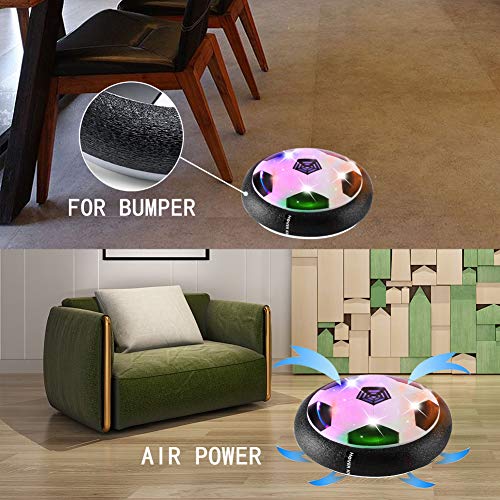 Air Hover pelota juguete Power Soccer con plástico espuma suave parachoques y LED de colores, Leuchten Glide Base de Entrenamiento de Fútbol Indoor & Outdoor con los padres, diversión Juego para niños