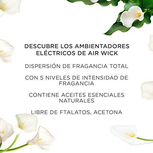 Air Wick Eléctrico Aparato y recambio de ambientador automático eléctrico, esencia para casa con aroma a White Bouquet - 1 Aparato y 1 Recambio