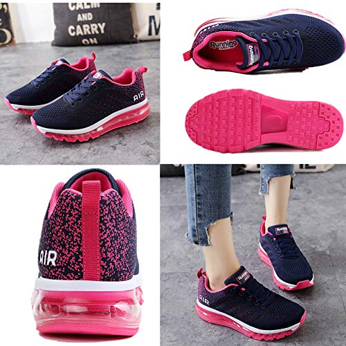 Air Zapatillas de Running para Hombre Mujer Zapatos para Correr y Asfalto Aire Libre y Deportes Calzado Unisexo Blue Plum 37