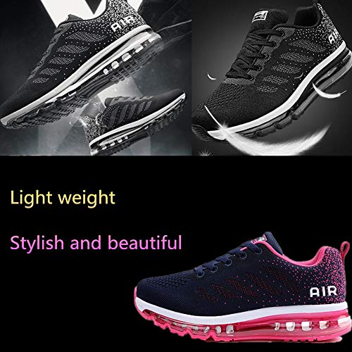 Air Zapatillas de Running para Hombre Mujer Zapatos para Correr y Asfalto Aire Libre y Deportes Calzado Unisexo Blue Plum 37