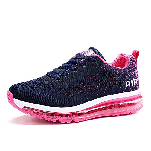 Air Zapatillas de Running para Hombre Mujer Zapatos para Correr y Asfalto Aire Libre y Deportes Calzado Unisexo Blue Plum 37