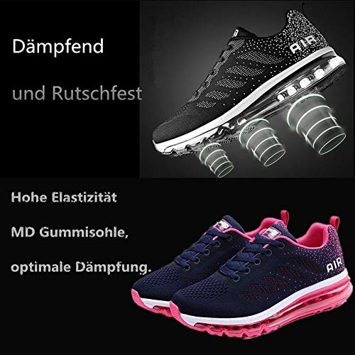 Air Zapatillas de Running para Hombre Mujer Zapatos para Correr y Asfalto Aire Libre y Deportes Calzado Unisexo Blue Plum 37