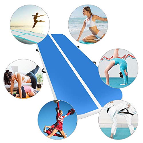 airtrack Gimnasia 10cm/20cm Altura 3M/4M/5M/6M/7M/8M/9M/10M/11M/12M Tumbling Gimnasia colchoneta Inflable Tumbling Mat Estera de Yoga Taekwondo con Bomba eléctrica