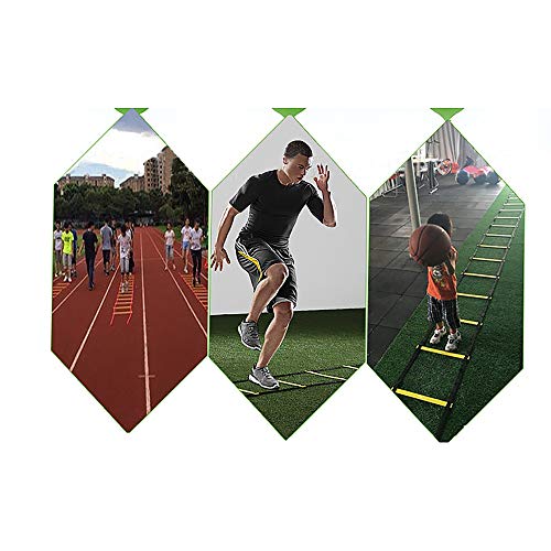 airtrack matte Escalera de Agilidad 6m, Escalera de Entrenamiento Ajustable con 12 peldaños y Bolsa de Transporte Gratuita