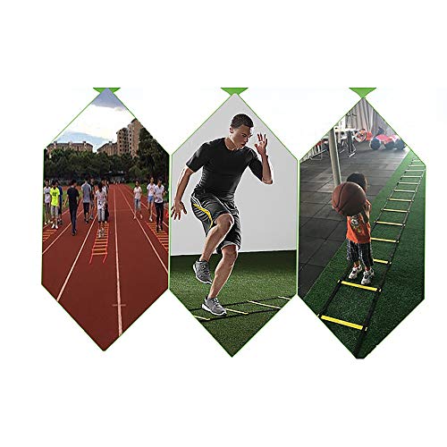 airtrack matte Escalera de Agilidad 6m, Escalera de Entrenamiento Ajustable con 12 peldaños y Bolsa de Transporte Gratuita