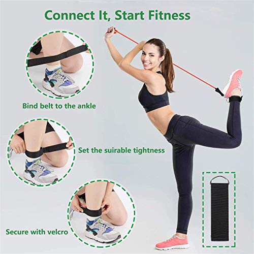 AIXMEET Bandas de Fitness, 11 pcs Bandas Elásticas de Resistencia - 5 Tubos de látex con Asas, Correas de Tobillo y Anclaje para Puerta, Gomas Elásticas para Culturismo, Mujeres y Hombres