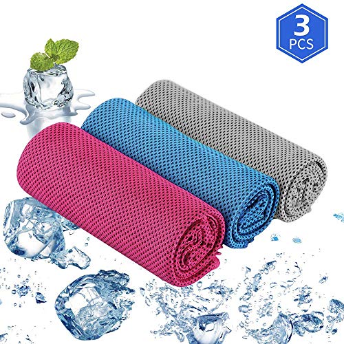 Ajcoflt 3 Pcs Toallas de enfriamiento de Playa Manta de Yoga Ultrafina para Entrenamiento Deportivo Fitness Gimnasio Pilates Viajes Toallas para Acampar (Azul Oscuro)