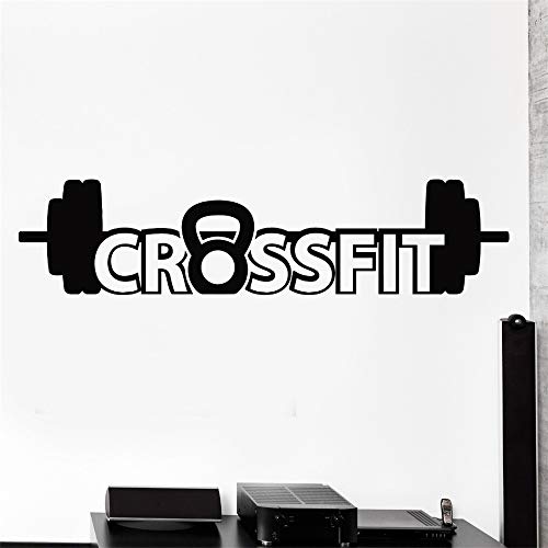 Ajcwhml Muur Sticker Sport Crossfit Barbell Dumbell Bodybuilding Vinilo Verde XL 56cm x 247cm