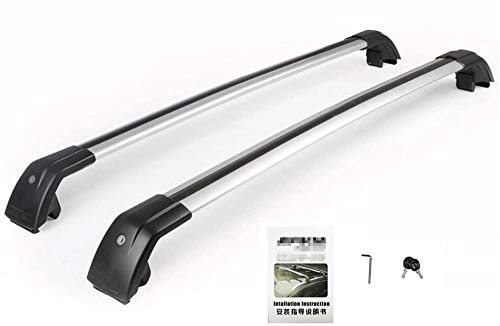 Ajuste for Mitsubishi Outlander 2013-2018 aluminio bloqueo ajustable Barras antirrobo Barras de techo equipaje equipaje Bastidores Bastidores de techo del carril de la barra cruzada Travesaño - Plata