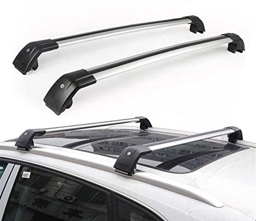 Ajuste for Mitsubishi Outlander 2013-2018 aluminio bloqueo ajustable Barras antirrobo Barras de techo equipaje equipaje Bastidores Bastidores de techo del carril de la barra cruzada Travesaño - Plata