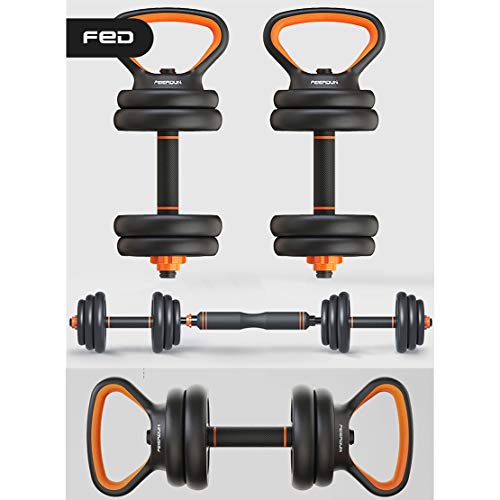 AKT Multifuncional Mancuerna como Barra/Kettlebell/Push-up Support Pesas para el Hogar Ajustables en Peso Equipo de Entrenamiento Brazo de Entrenamiento Muscle Fitness, Negro,10kg