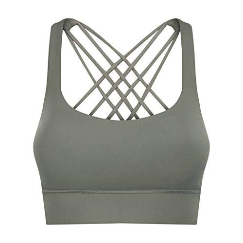 AKVQZAS Sujetador Deportivo Shockproof Cross Straps Running Gym Sport Bras Top Women Widen Hem Push Up Workout Fitness Yoga Crop Tops Brassiere