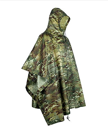 al Aire Libre Militar Viaje Camuflaje Impermeable Poncho Mochila Cubierta de Lluvia Impermeable Tienda Esterillas toldo Caza Camping Caminata