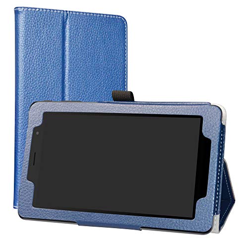 Alcatel 1T 7 Inch Funda,LiuShan Folio Soporte PU Cuero con Funda Caso para 7" Alcatel 1T 7 Inch 8068(Not fit Alcatel 1T 8082 10inch) Android Tablet,Azul