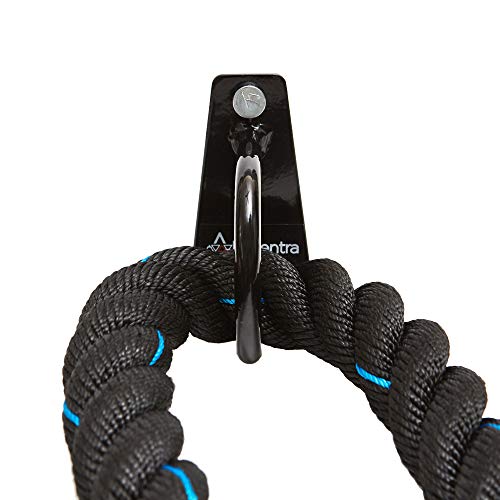 Alementra Sports Battle Rope Anchor – Soporte de pared para entrenamiento de fitness – Entrenamiento Crossfit Mount ancla mosquetón – Suelo/techo y fijación a la pared en negro incluye tornillos