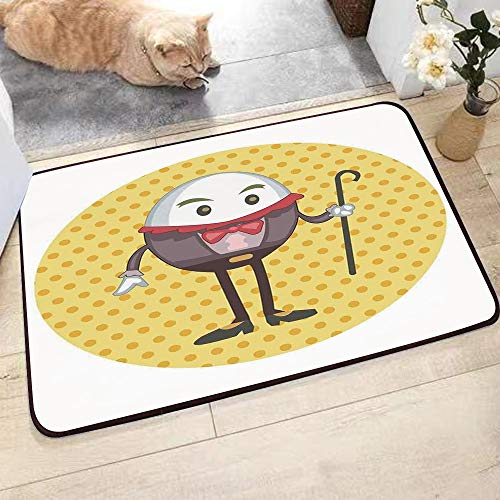 Alfombras de Baño con tecnología Memory Foam,Alicia en el país de las maravillas, Humpty Dumpty Egg de pie fondo pAlfombrilla de Baño Antideslizante Microfibra Suave Alfombra Lavar a Maquina, 75x45 cm