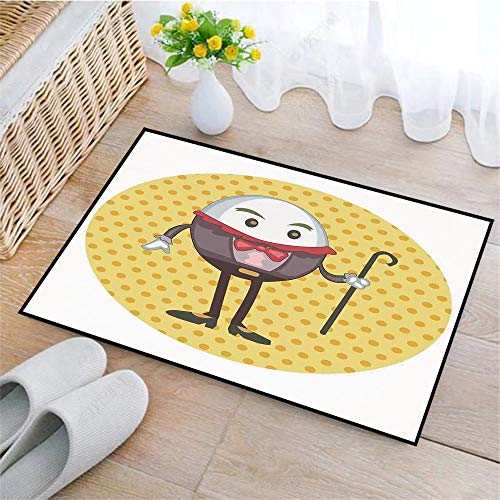 Alfombras de Baño con tecnología Memory Foam,Alicia en el país de las maravillas, Humpty Dumpty Egg de pie fondo pAlfombrilla de Baño Antideslizante Microfibra Suave Alfombra Lavar a Maquina, 75x45 cm