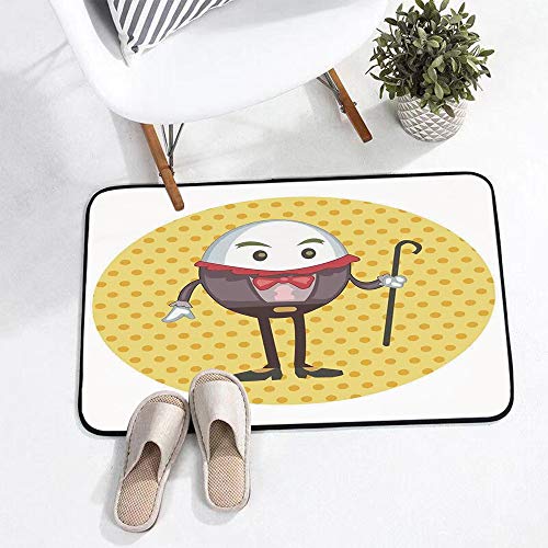 Alfombras de Baño con tecnología Memory Foam,Alicia en el país de las maravillas, Humpty Dumpty Egg de pie fondo pAlfombrilla de Baño Antideslizante Microfibra Suave Alfombra Lavar a Maquina, 75x45 cm