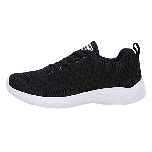 ALI&BOY Mujer Gimnasia Ligero Sneakers Zapatillas de Deportivos de Running para(40 EU, Negro/Blanco)