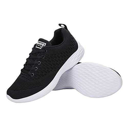 ALI&BOY Mujer Gimnasia Ligero Sneakers Zapatillas de Deportivos de Running para(40 EU, Negro/Blanco)