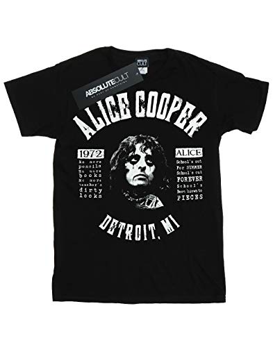 Alice Cooper Hombre School's out Lyrics Camiseta Negro Small