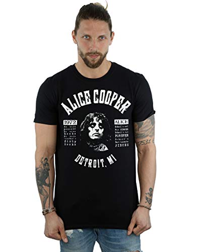 Alice Cooper Hombre School's out Lyrics Camiseta Negro Small