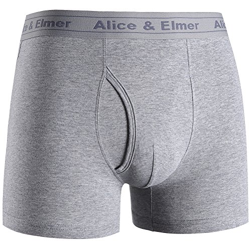 Alice & Elmer Hombre Ropa Interior Bóxers Ajustados Básico para Hombre, Pack de 6, Negro/Negro/Brezo Gris/Azul Marino XL