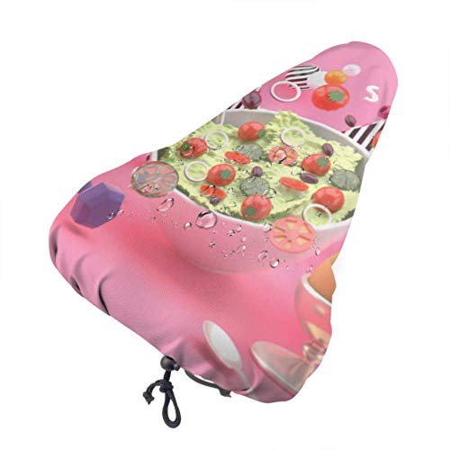 Alice Eva Funda de Asiento para ensaladas de Bicicleta Huevos de Leche Mancuernas Cuerdas de Ejercicio Protectora Resistente al Sol y la Lluvia Cojín de sillín de Bicicleta